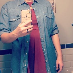 Wrangler western pearl snap denim shirt